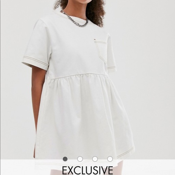 white denim mini dress